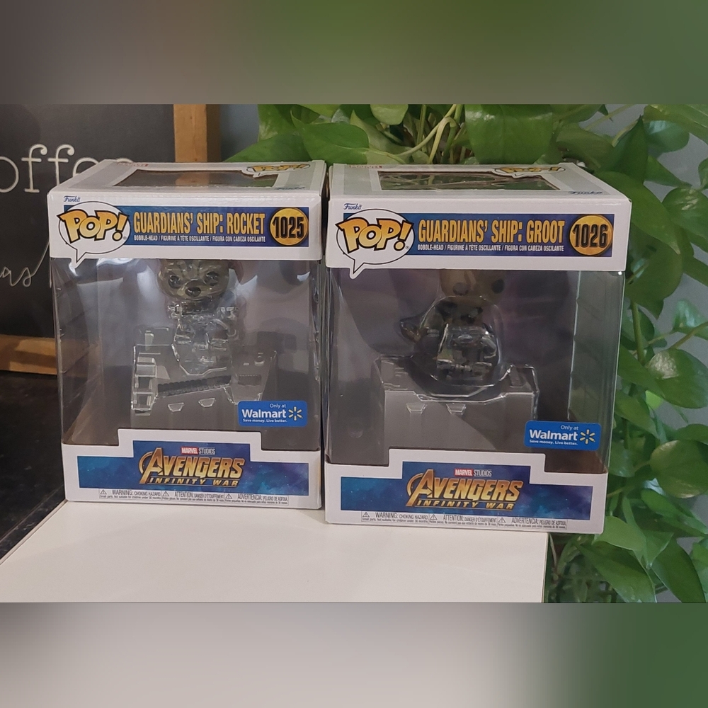 Funko Pop! Avengers Infinity War Rocket and Groot Figures - Silver